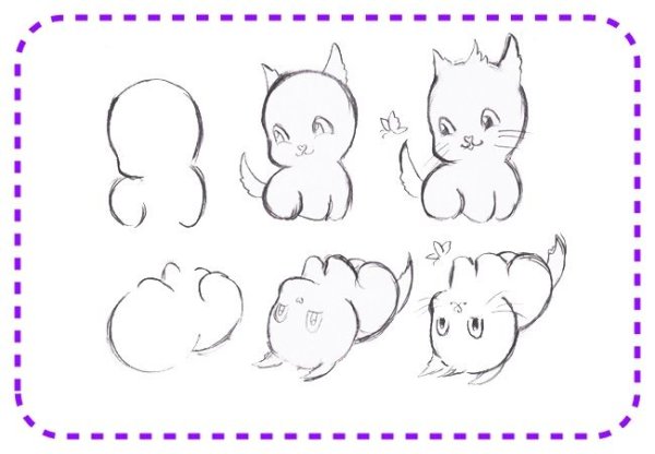 Котята карандашом для начинающих