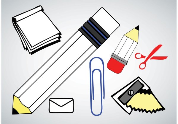 Школьные принадлежности вырезать