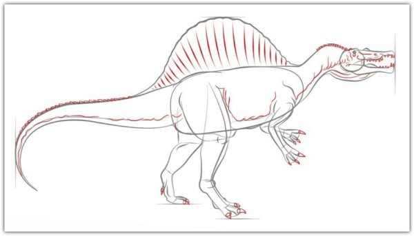 Спина завр нарисовать динозавра