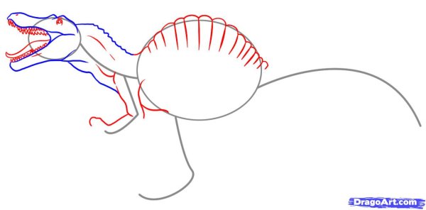 Уроки рисования Спинозавр