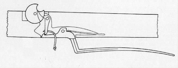 Чертеж спускового механизма средневекового арбалета