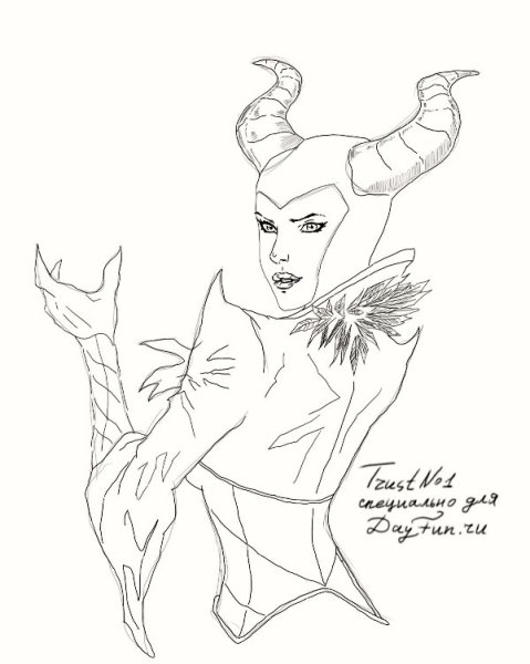 Малефисента карандашом в полный рост
