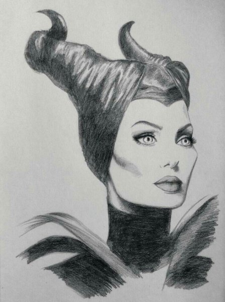 Малефисента рисунок гуашью