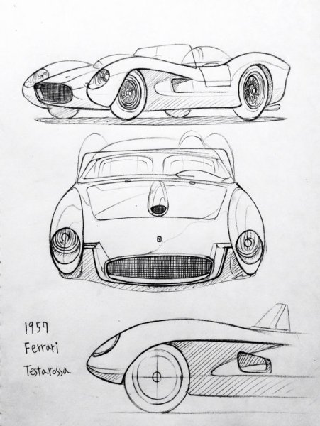 Скетчи машин карандашом