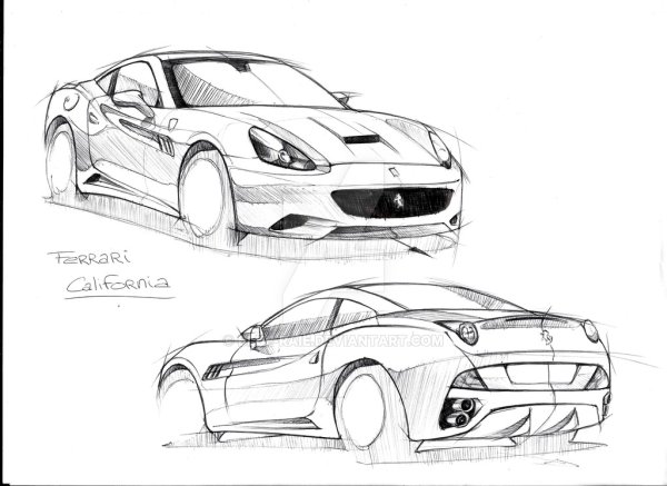 Рисунок Феррари карандашом для срисовки