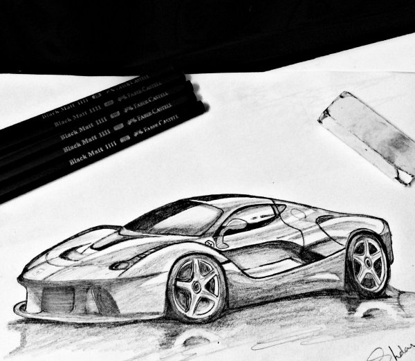 Нарисовать Феррари карандашом