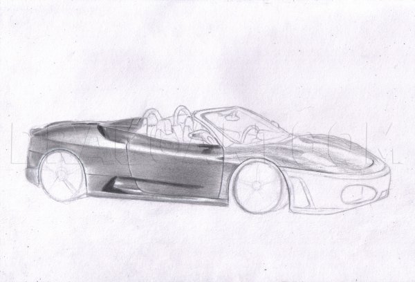 Рисунки карандашом машины Феррари