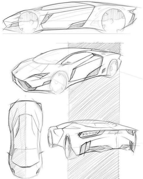 Ламборджини автомобилей скетч