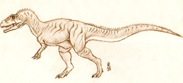 Аллозавр карандашом