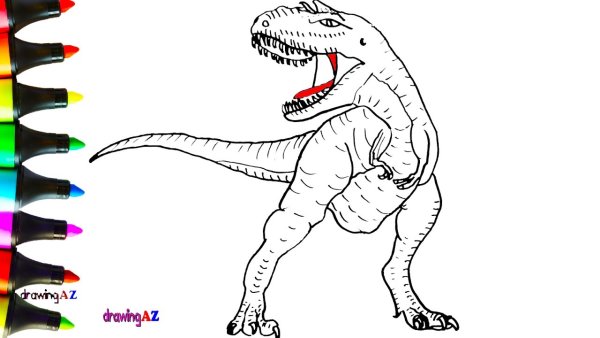 Аллозавр раскраска для детей