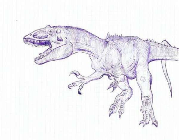 Аллозавр карандашом