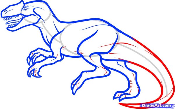 Рисовать Аллозавра