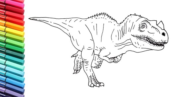 Раскраска динозавр Аллозавр