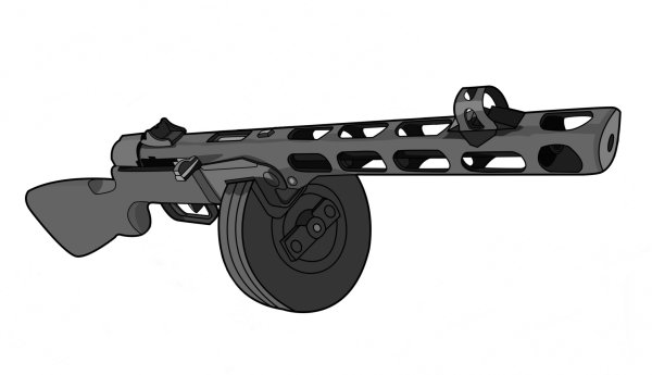 Пистолет-пулемёт Шпагина раскраска