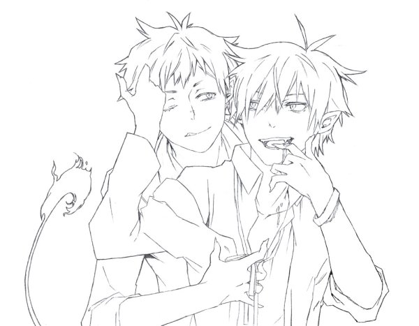 Раскраски аниме синий экзорцист