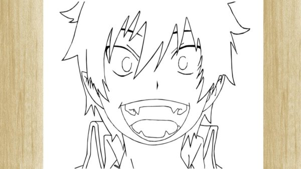 Синий экзорцист смешные рожицы для срисовки скетчбук