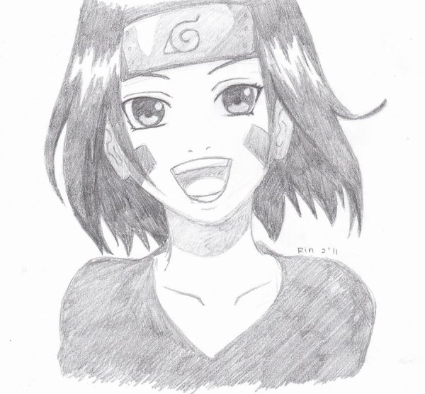 Рин карандашом Наруто