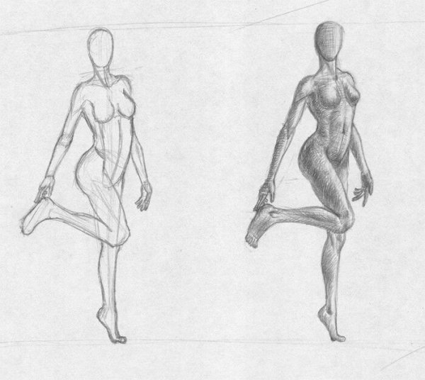 Скетчи фигуры человека