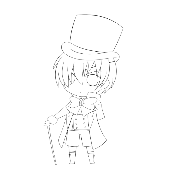 Сиэль тёмный дворецкий расскраска