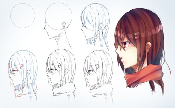 Аниме лицо в профиль