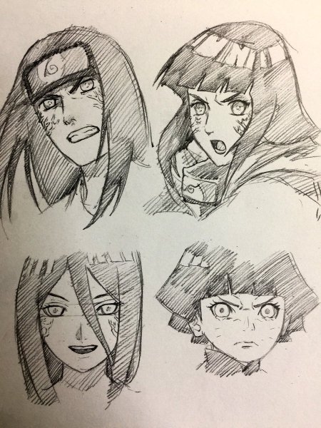 Наруто и Хината скетчи