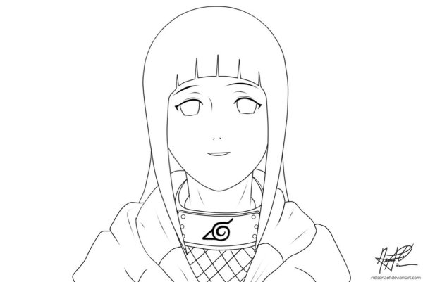 Раскраски Наруто Хината Хьюга