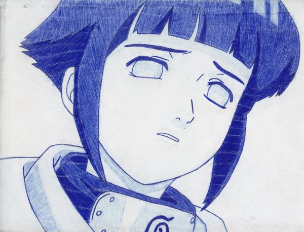 Нарисованные персонажи из аниме Наруто Хината