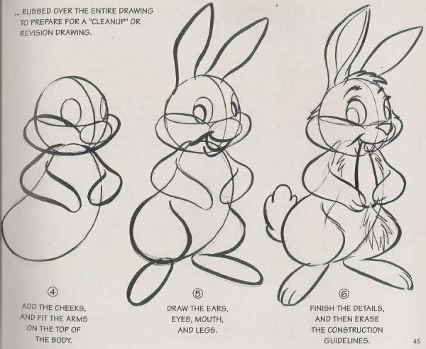 Схема рисования зайца