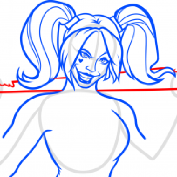 Нарисовать Харли Квинн поэтапно поэтапно