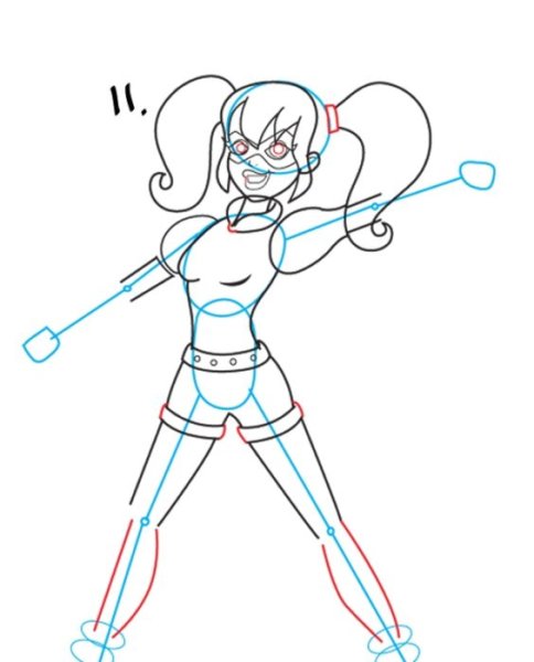 Харли Квинн рисунок поэтапно