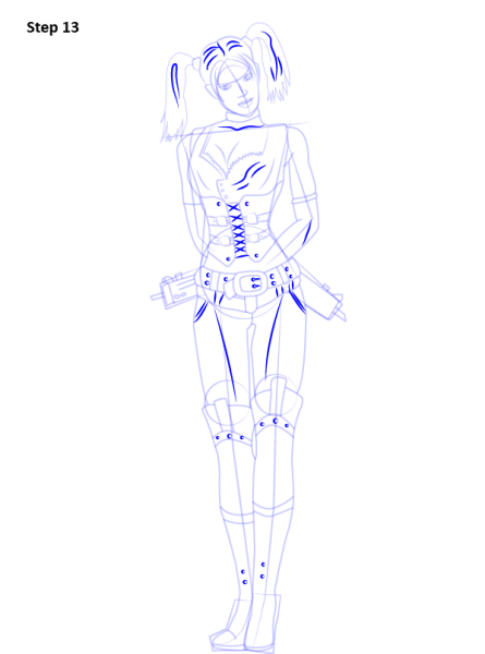 Харли Квинн рисунок поэтапно