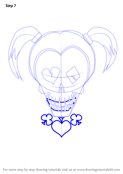 Харли Квинн вид сзади рисунок