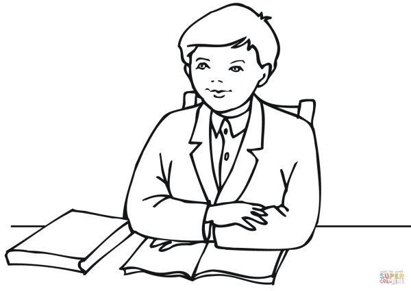 Ученик раскраска