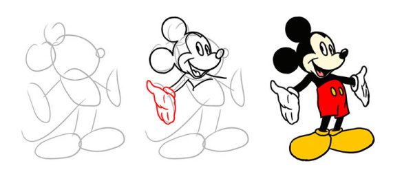 Микки Маус рисунок поэтапно