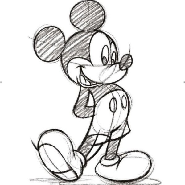 Наброски Диснея Микки Маусу