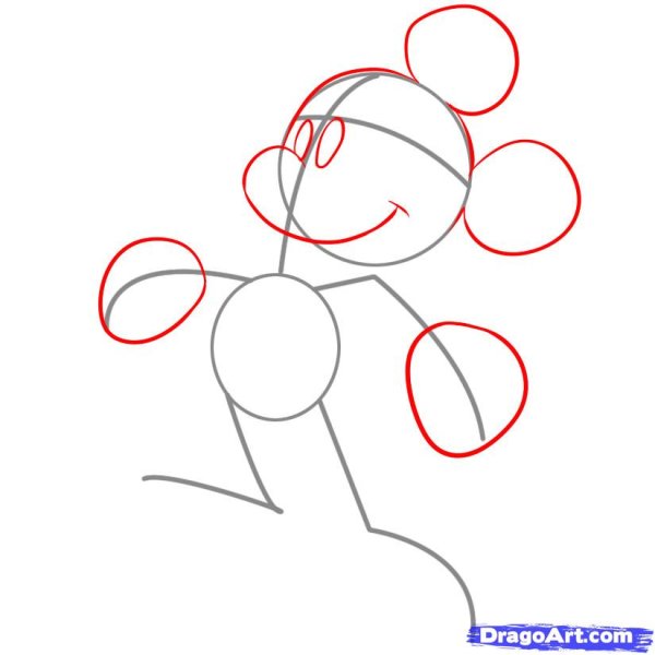 Как нарисовать Микки девочку поэтапно