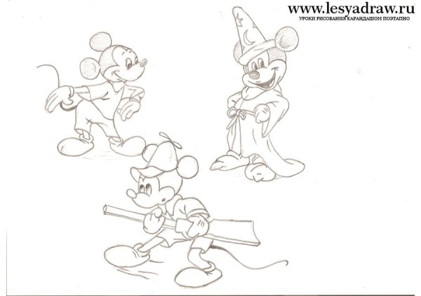 Микимаус в разных позах