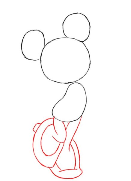 Поэтапное рисование Минни Мауса