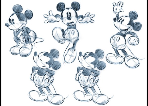 Зарисовки героев Уолт Дисней