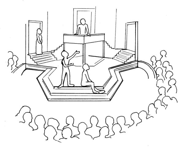 Раскраска сцена театра