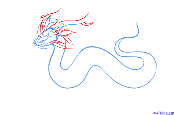 Рисование китайского дракона