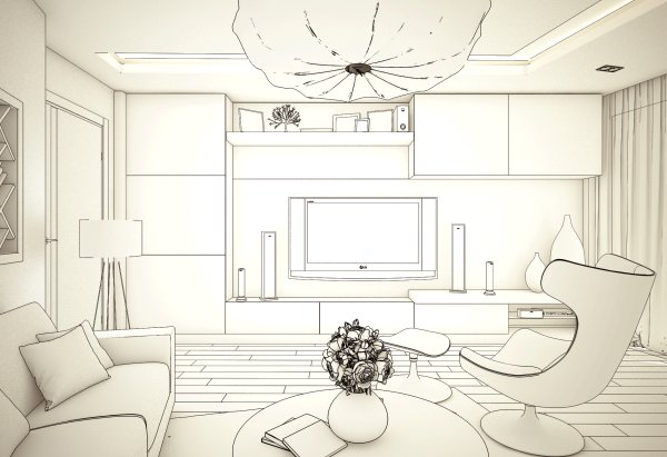 Наброски гостиной