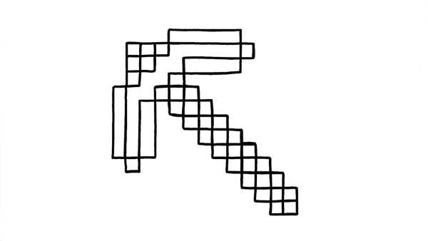 Чертеж кирки из МАЙНКРАФТА