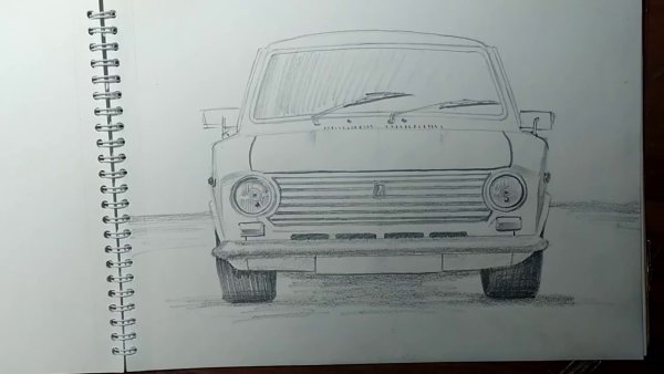 ВАЗ 2106 нарисовать спереди