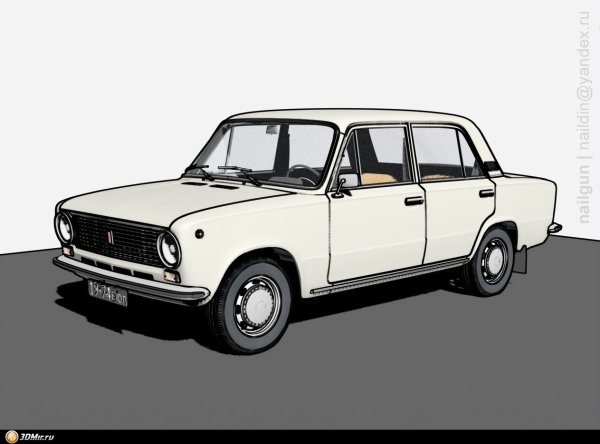 Машина ВАЗ-2101 сбоку рисунок
