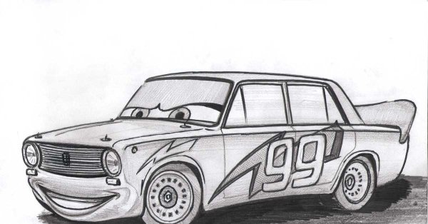 Рисунок автомобиля карандашом