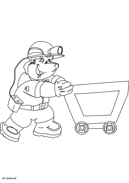 Раскраска Шахтера для детей