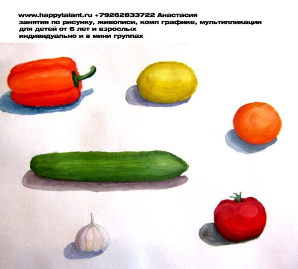 Рисование с натуры овощей и фруктов