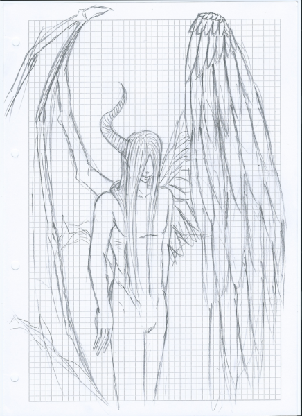 Люцифер рисунок карандашом