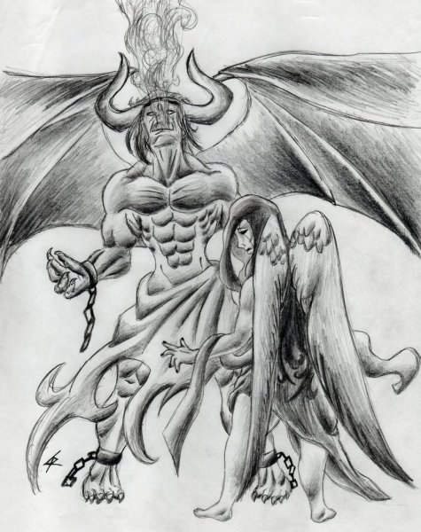 Демон красивый карандашом